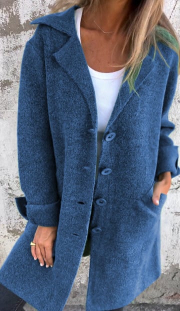 Grace - Casual Single-breasted Coat with Wool Revers