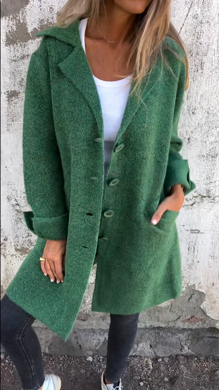 Grace - Casual Single-breasted Coat with Wool Revers