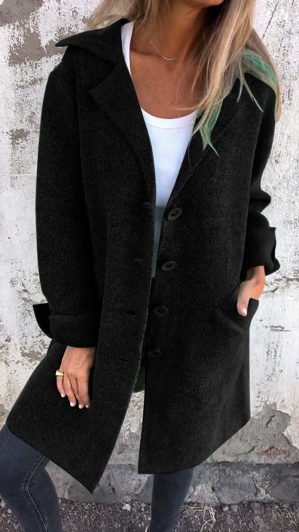 Grace - Casual Single-breasted Coat with Wool Revers