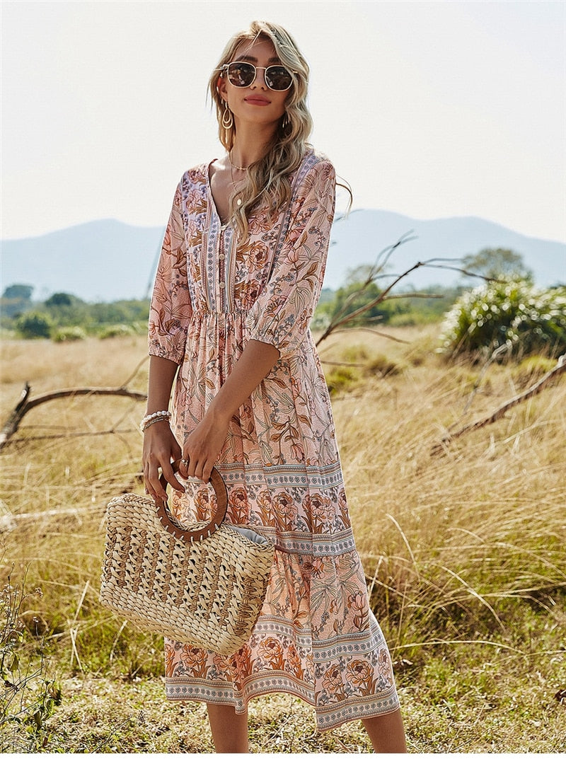 Francesca - Flattering Boho Dress