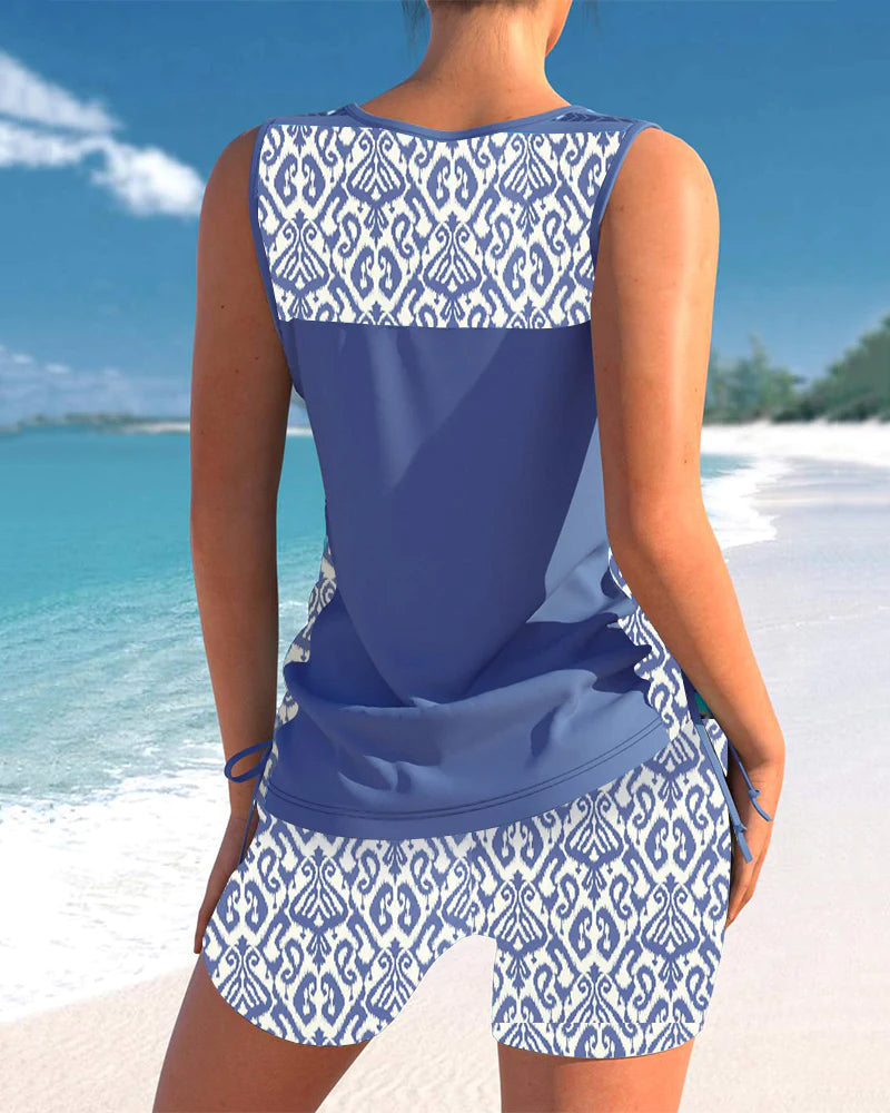 Sienna | Geometric Print Tankini Set