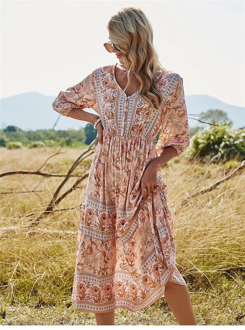 Francesca - Flattering Boho Dress