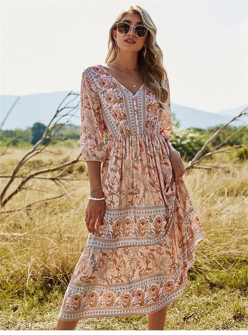 Francesca - Flattering Boho Dress