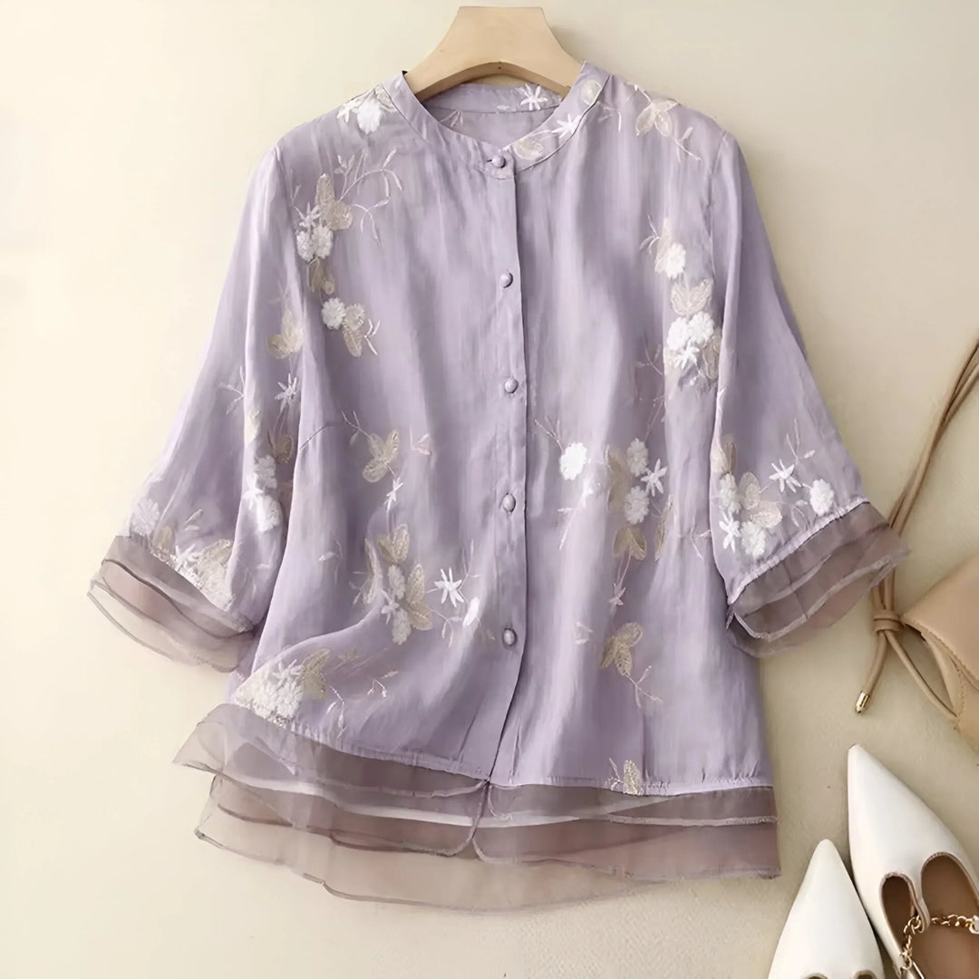 Lily - Floral Button Blouse