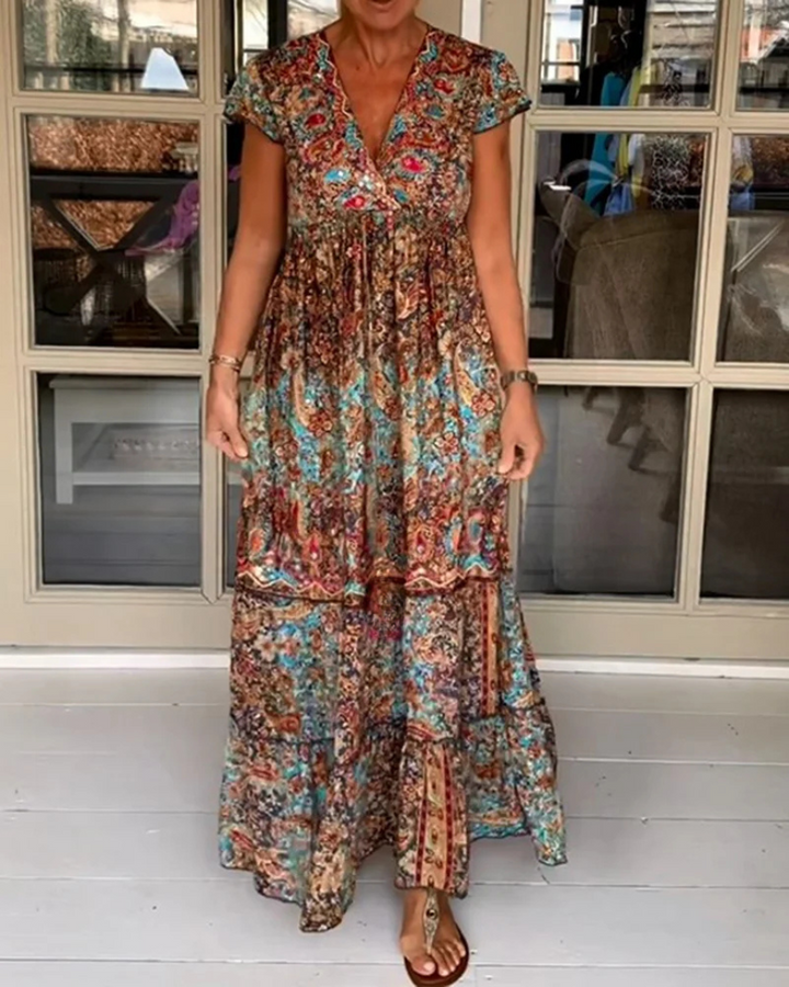 Beatrice - Boho Floral Print Dress