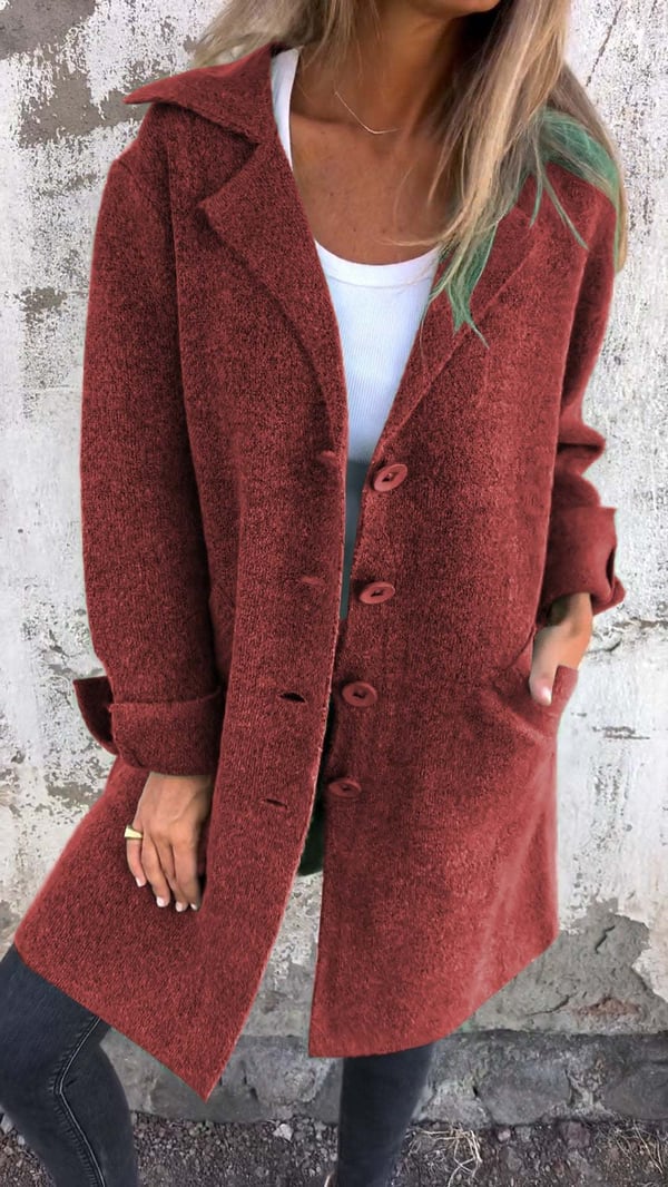 Grace - Casual Single-breasted Coat with Wool Revers