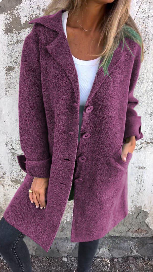 Grace - Casual Single-breasted Coat with Wool Revers