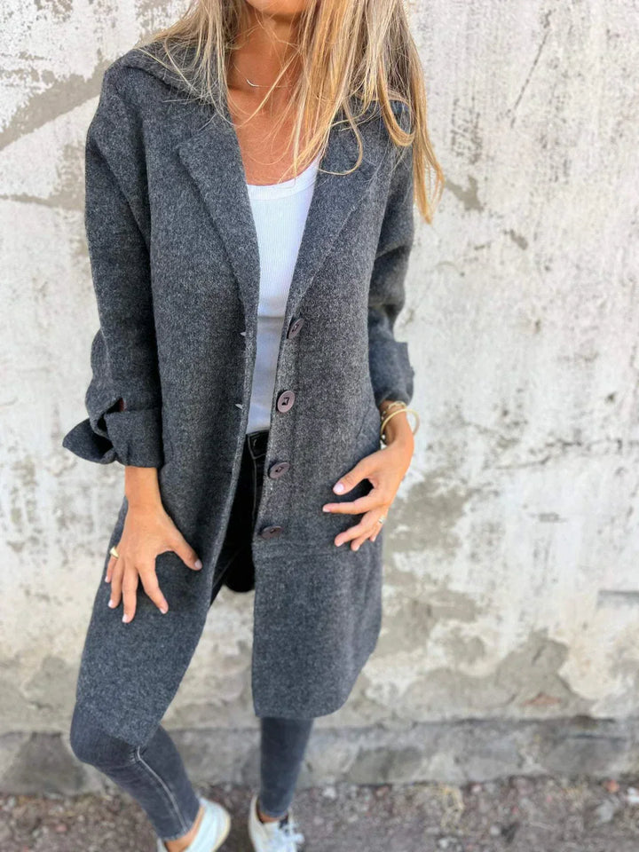 Grace - Casual Single-breasted Coat with Wool Revers