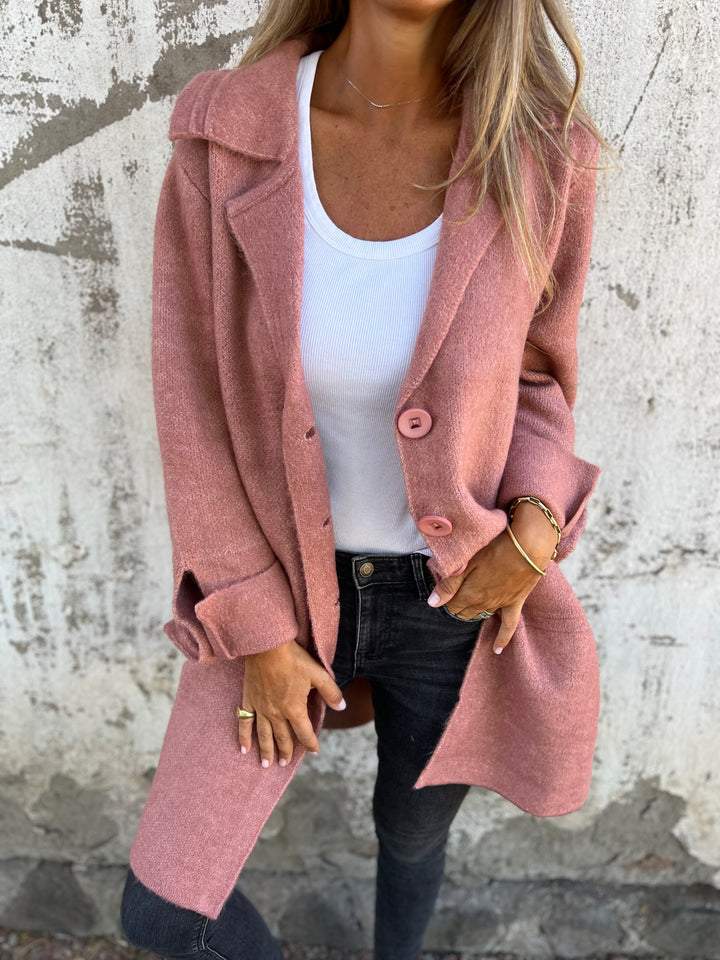 Grace - Casual Single-breasted Coat with Wool Revers