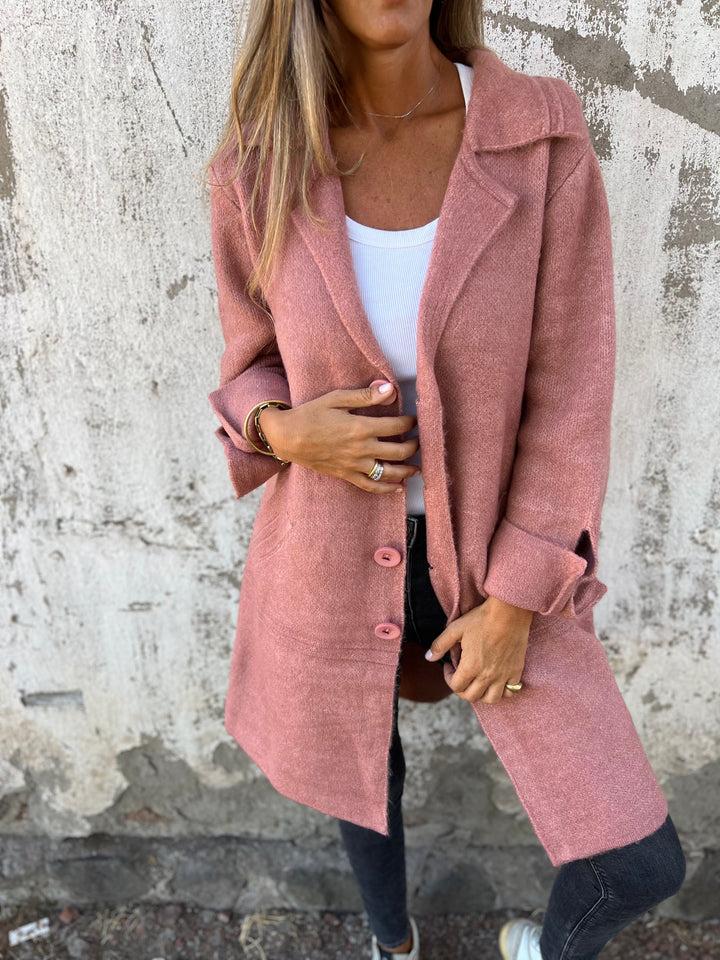 Grace - Casual Single-breasted Coat with Wool Revers