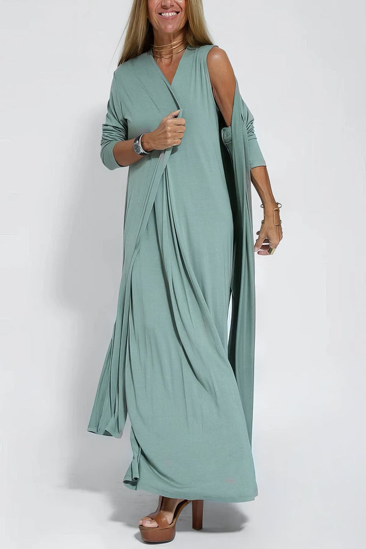 Ivy - Elegant Long Dress + Free Matching Cardigan GIFT